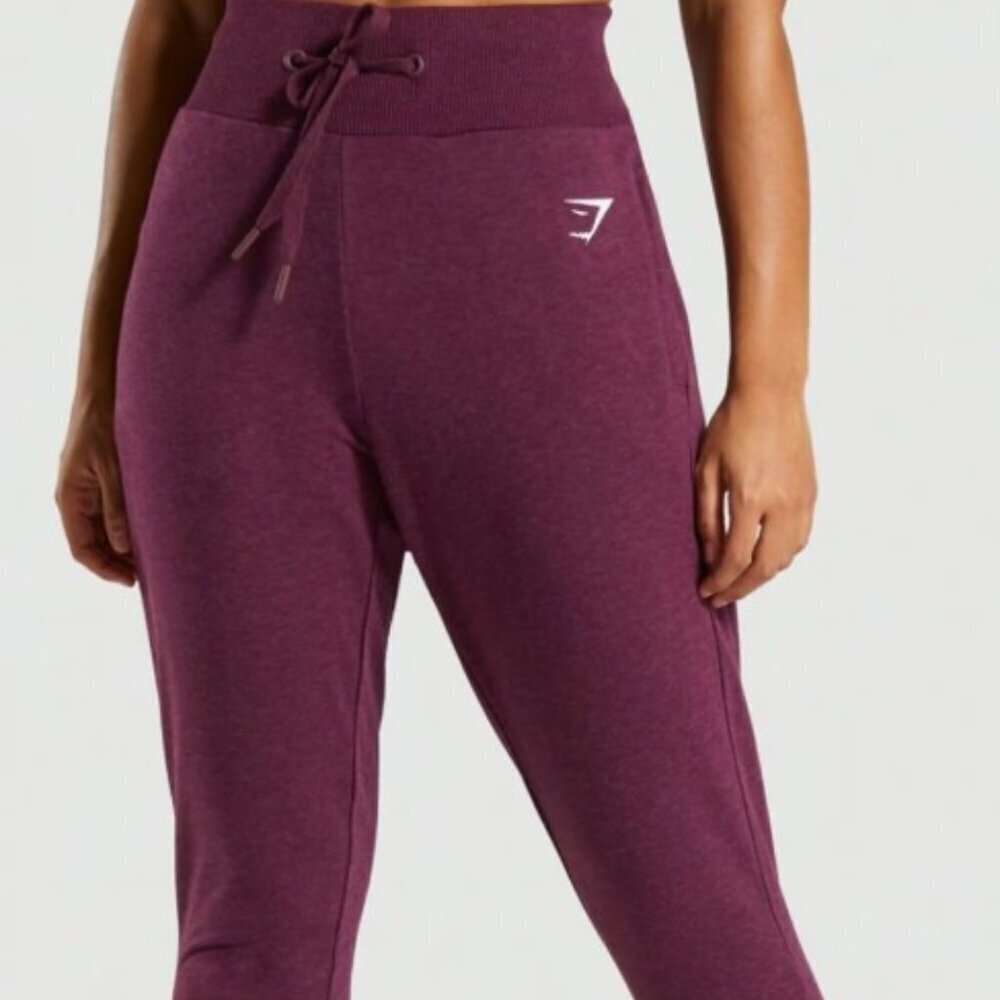 Gymshark Ark High Waisted Lace Up Joggers in Berry Red